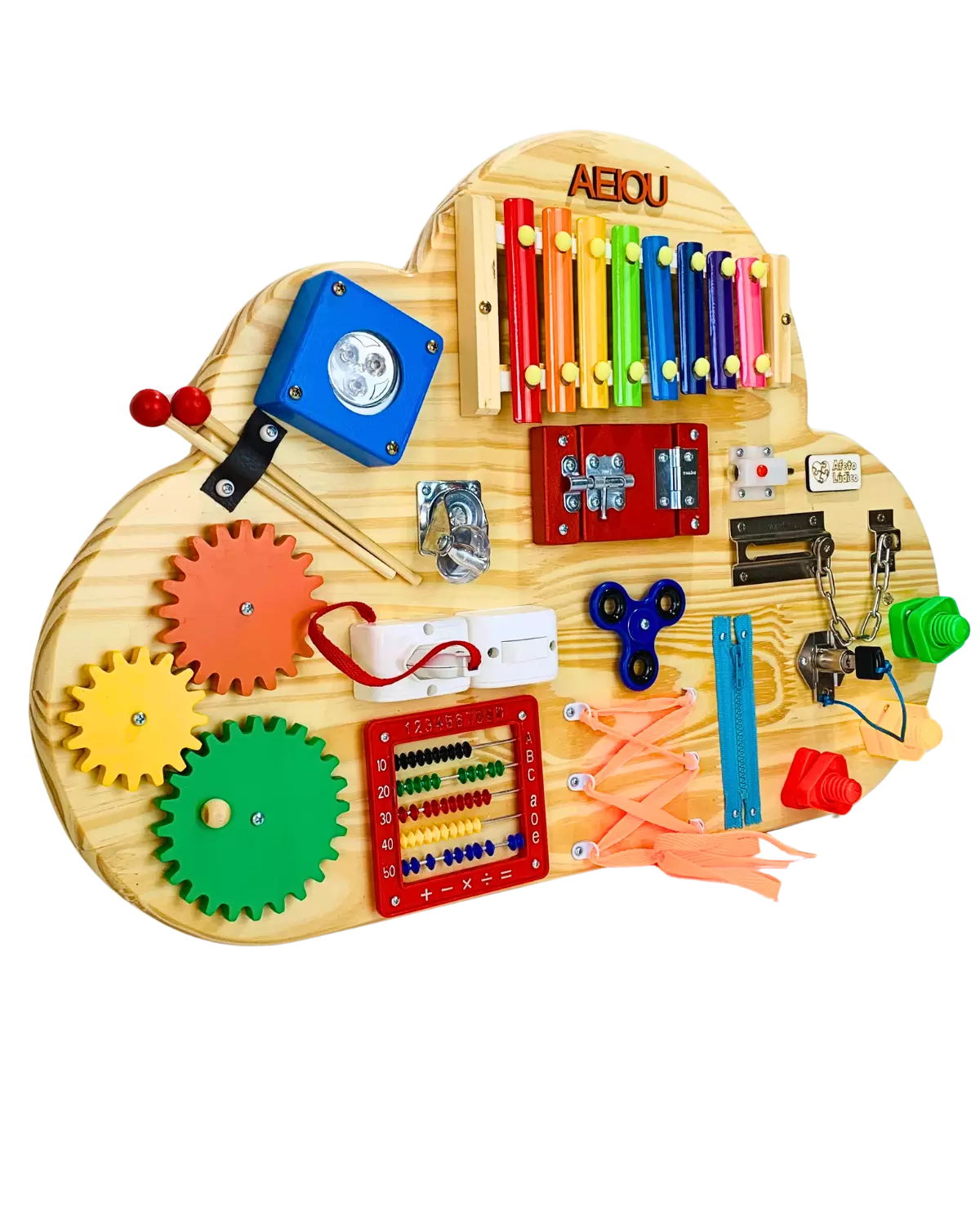 Painel Montessori Nuvem Ludii | Estímulo Sensorial & Criatividade